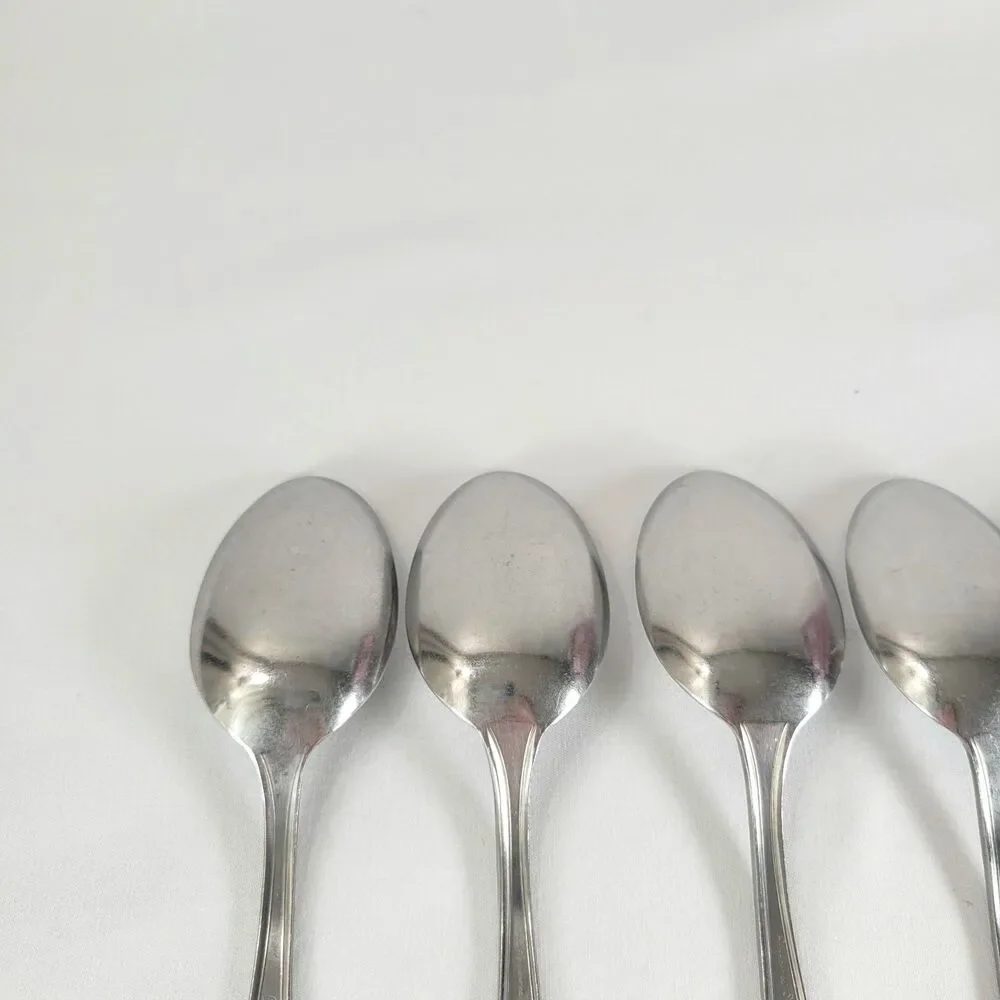 Providence Elegance Stainless Flatware Set 5 Oval Soup Table Spoons USA Retro 7